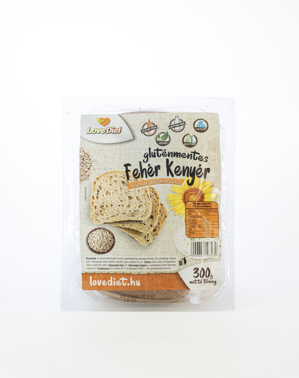 Love Diet  Fehér kenyér napraforgómaggal  300g