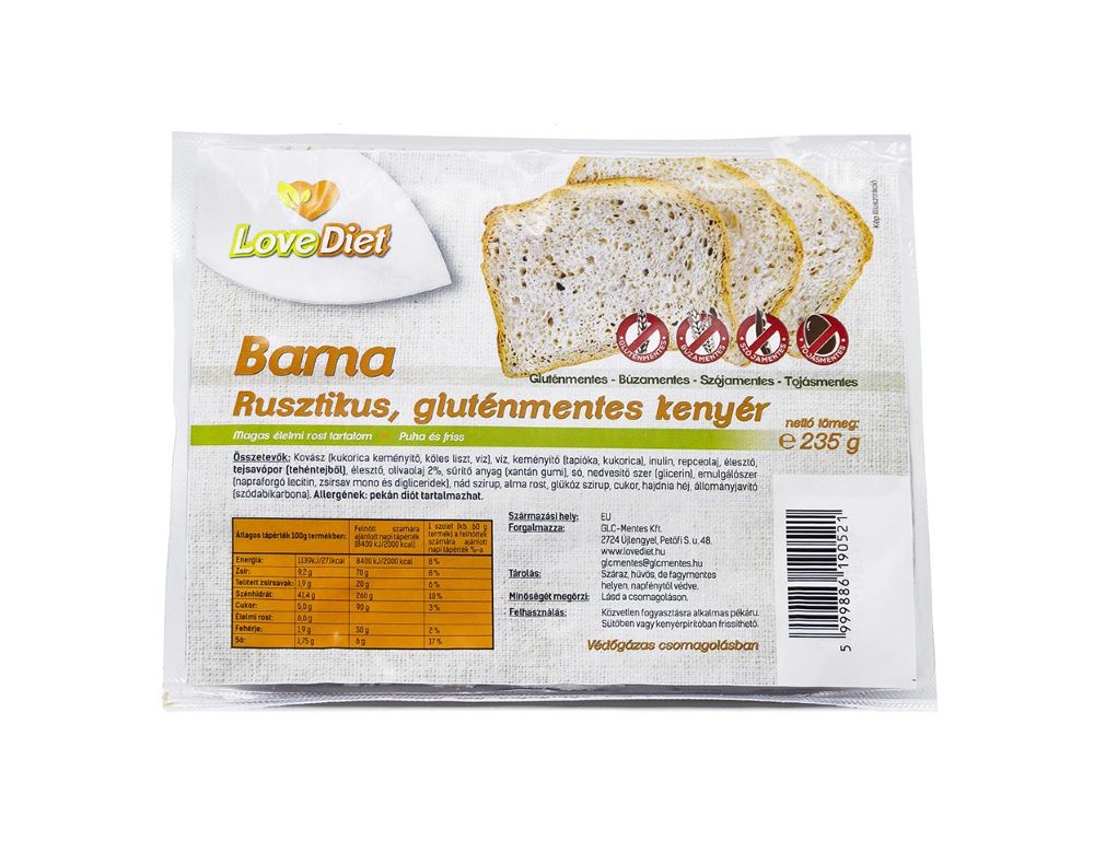 Love Diet Rusztikus barna kenyér 235g