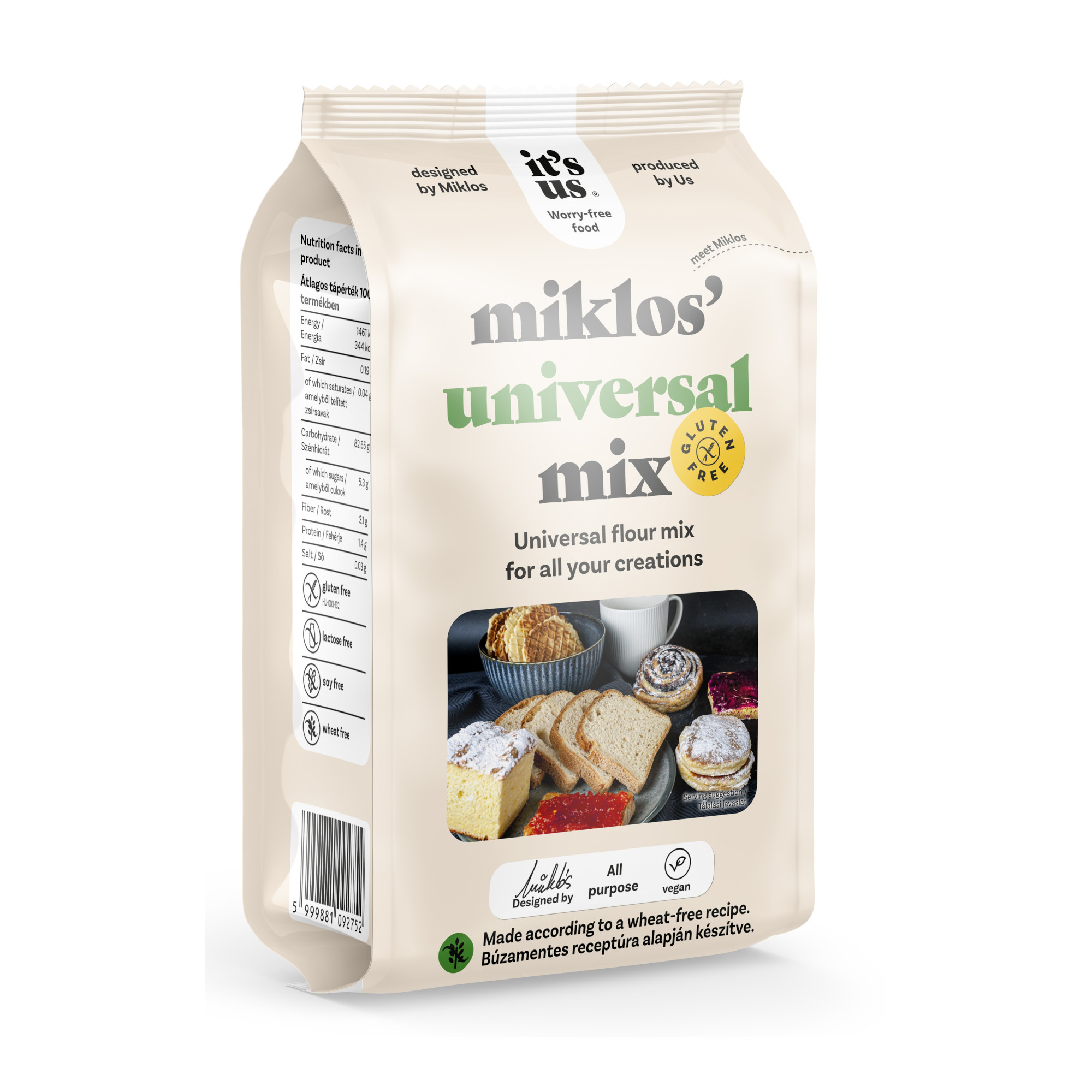 It's us Miklós' Universal Mix / NATURBIT ALFA-MIX gluténmentes lisztkeverék 1 kg