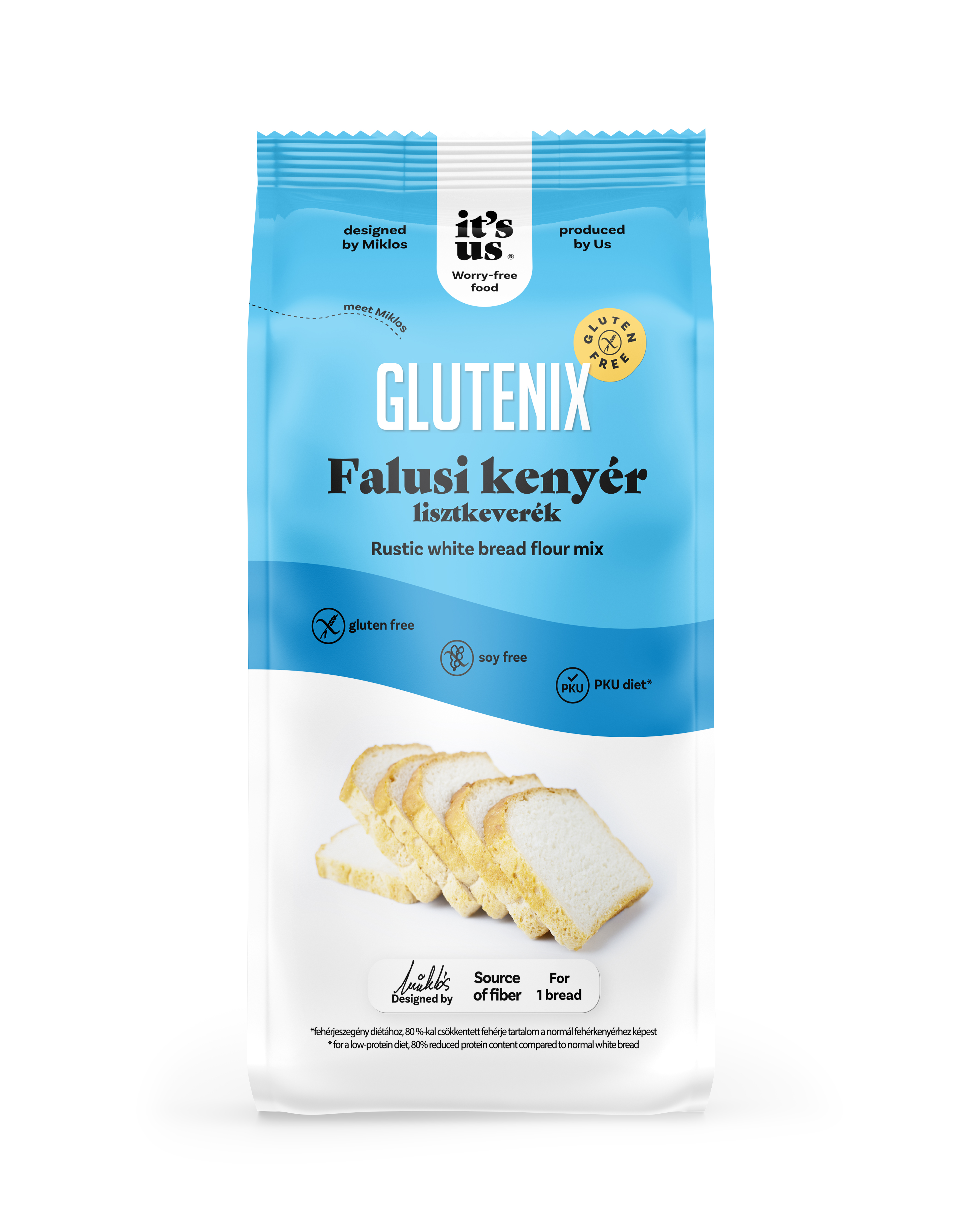it's us GLUTENIX gluténmentes falusi kenyér lisztkeverék PKU-s 500g