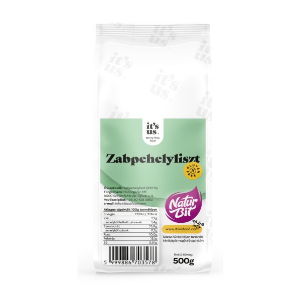 it's us NATURBIT Zabpehelyliszt gluténmentes 500 g