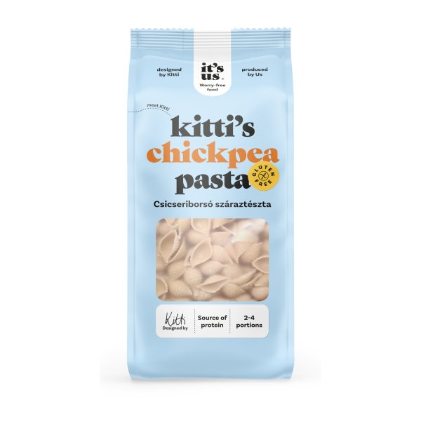 It's us Kitti's Csicseriborsó száraztészta kagyló 250g / MiMen minden mentes csicseri KAGYLÓ tészta